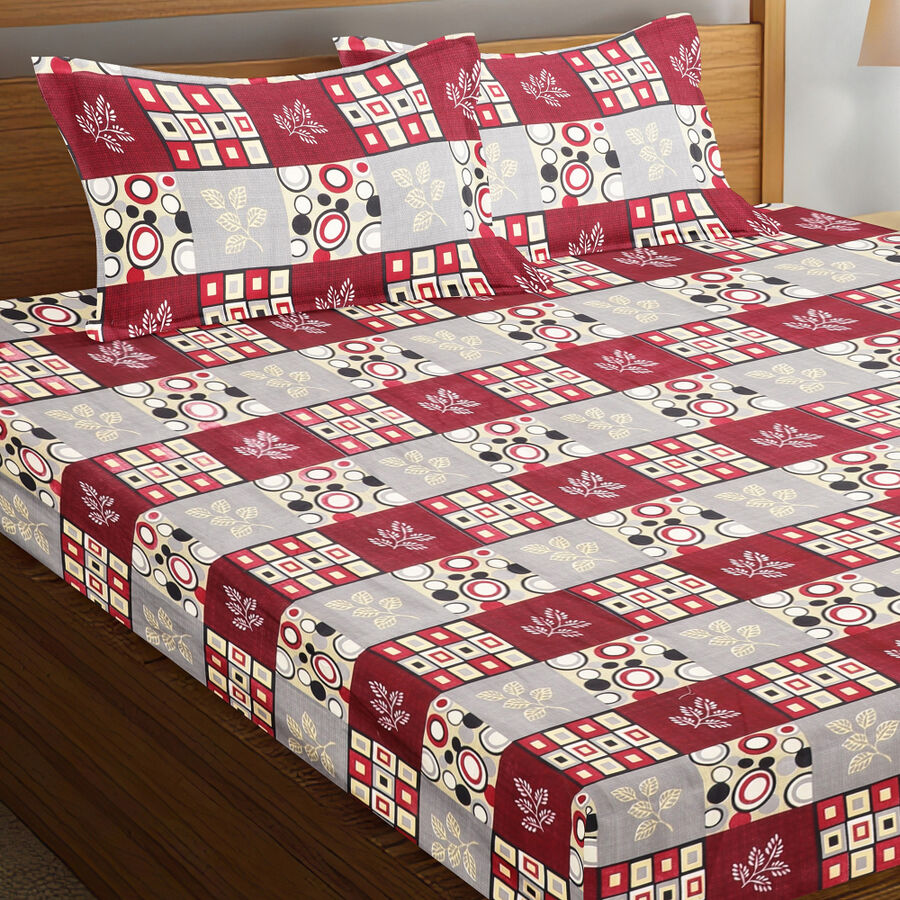 Red Microfiber Double Bedsheet, , large image number null