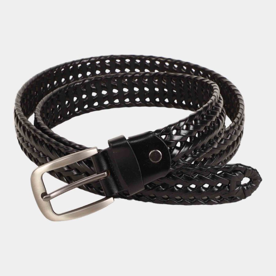 Men's Black Leather Formal Belt, , large image number null