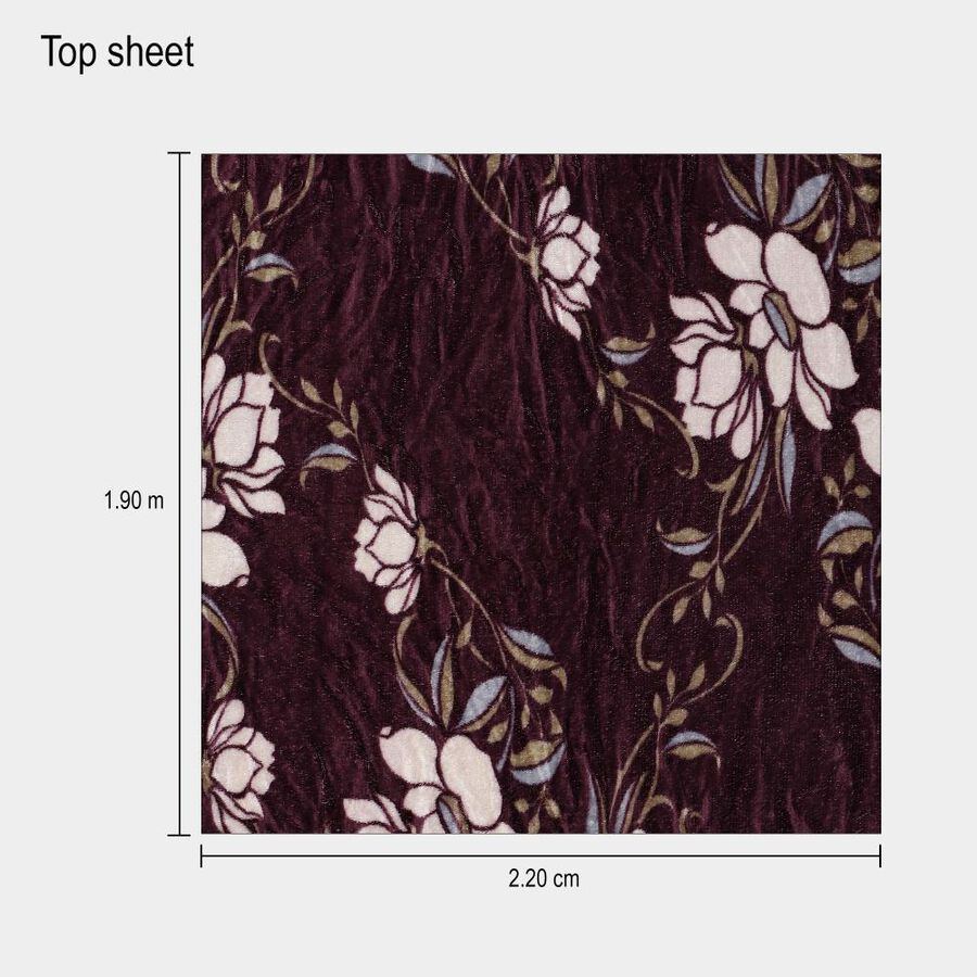 Blue Polyester Double bed Top Sheet , , large