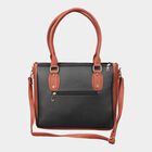 Women's Black Polyurethane Tote Bag, , small image number null