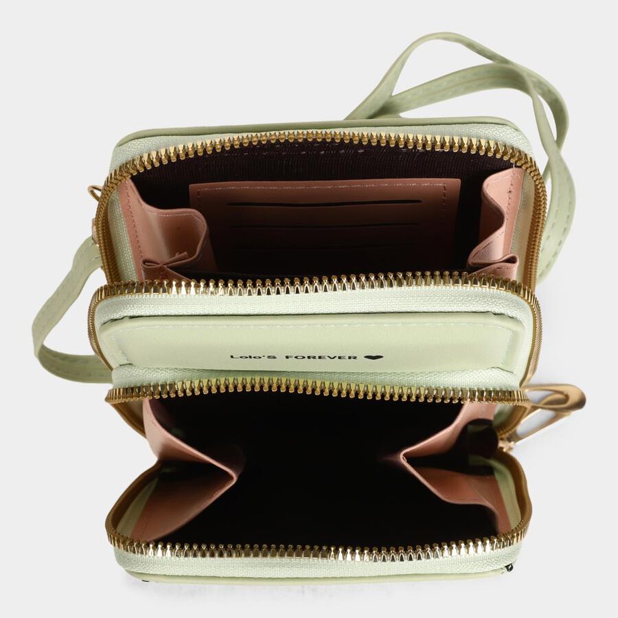 Women's Colour Block Polyurethane Sling Bag, , large image number null