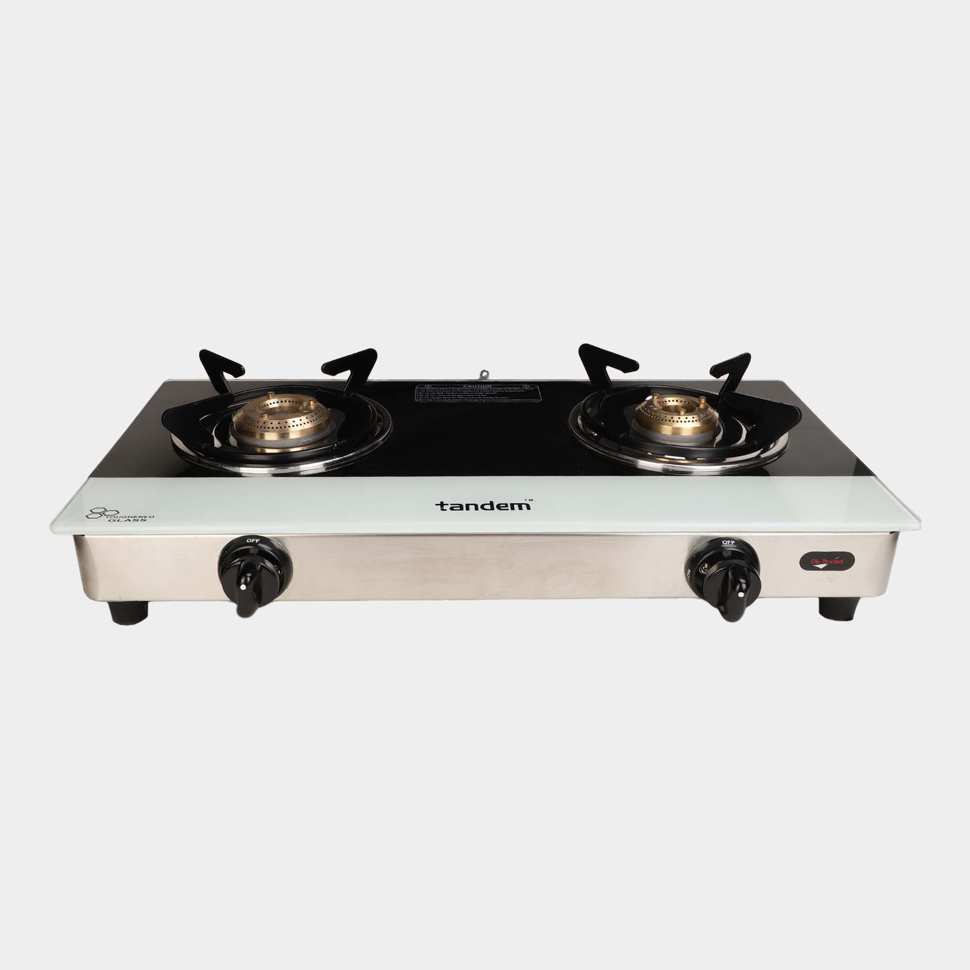 Tandem Auto Ignition Gas Stove Glass Top 2 Burner Vishal Mega Mart India
