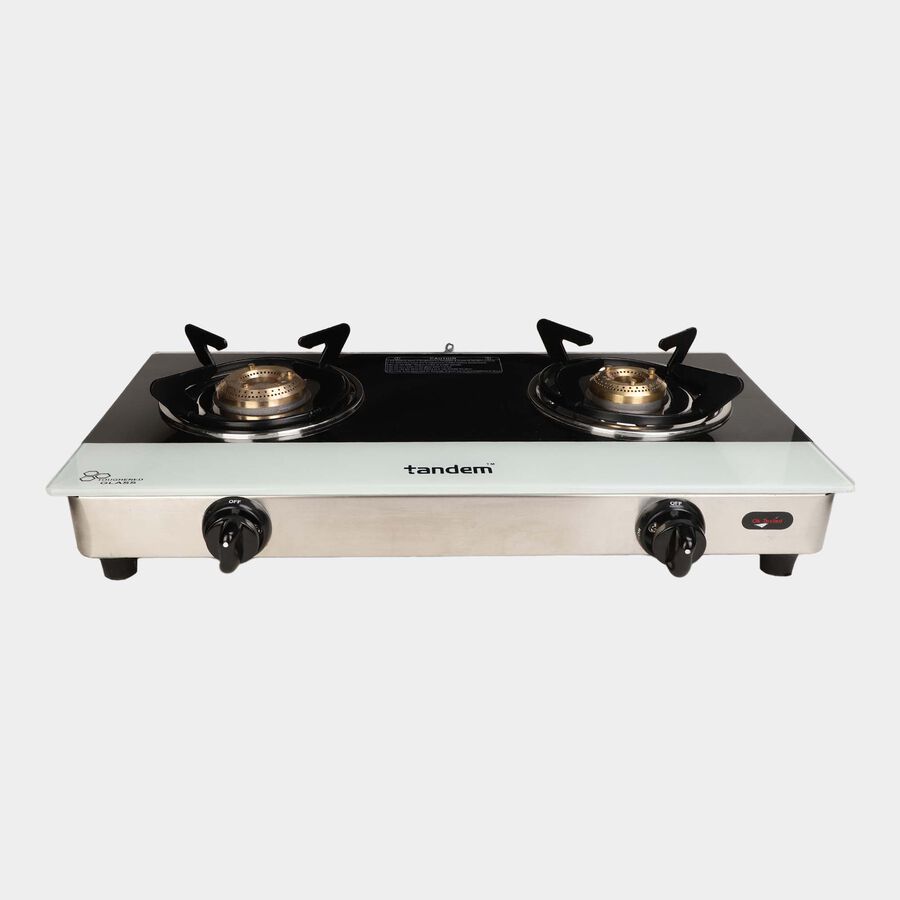 2 Burner Glass Top Auto Ignition Gas Stove, , large image number null