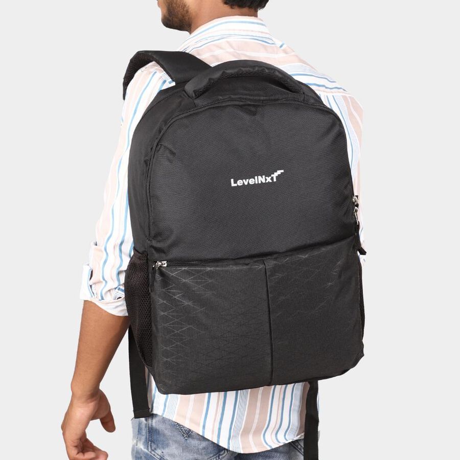 Black Backpack with Laptop Sleeve, 27 L(Approx), , large image number null
