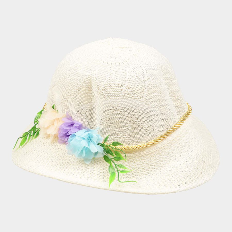 Kids' Off-White Plastic Hat, , large image number null