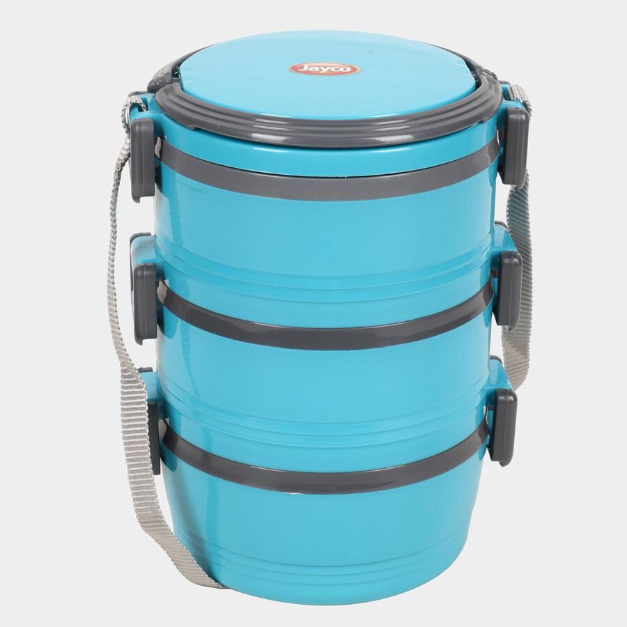 Plastic Lunch Box - 1 Container, 3 Steel Containers, , large image number null