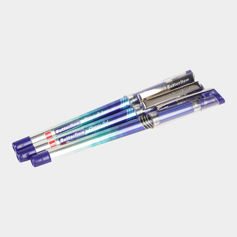 Plastic Pen, Blue, 6.5 Inch X 3.5 Inch, Gel Pen, , large image number null