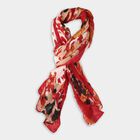 Women's Red Viscose Scarf, , small image number null