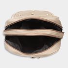 Women's Beige Polyurethane Backpack, , small