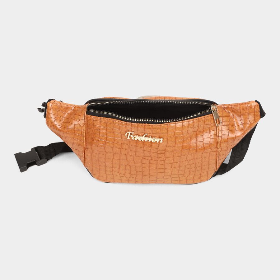 Women's Tan Polyurethane Waist Pouch, , large image number null
