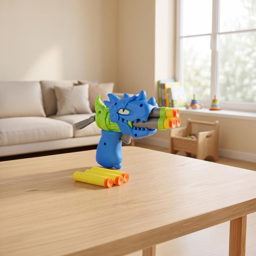 Kid's Dinosaur Soft Dart Blaster Toy Gun with Suction Bullets, , large