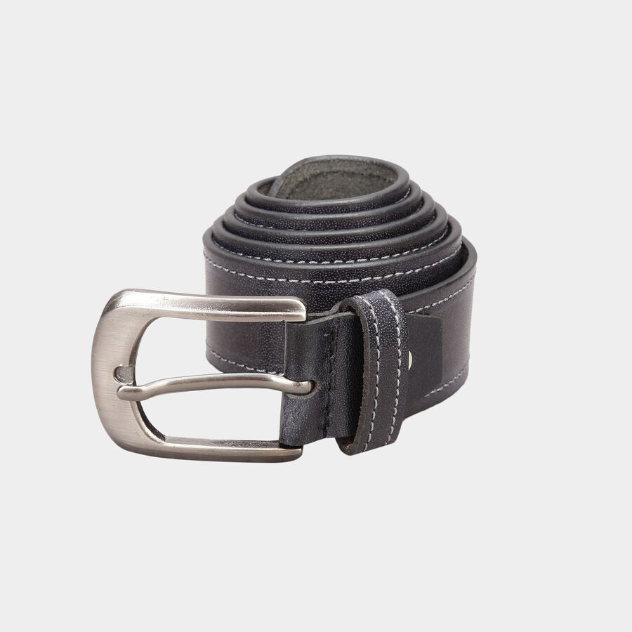 Men's Leather Casual Belt, Size 40, Textured, , large image number null
