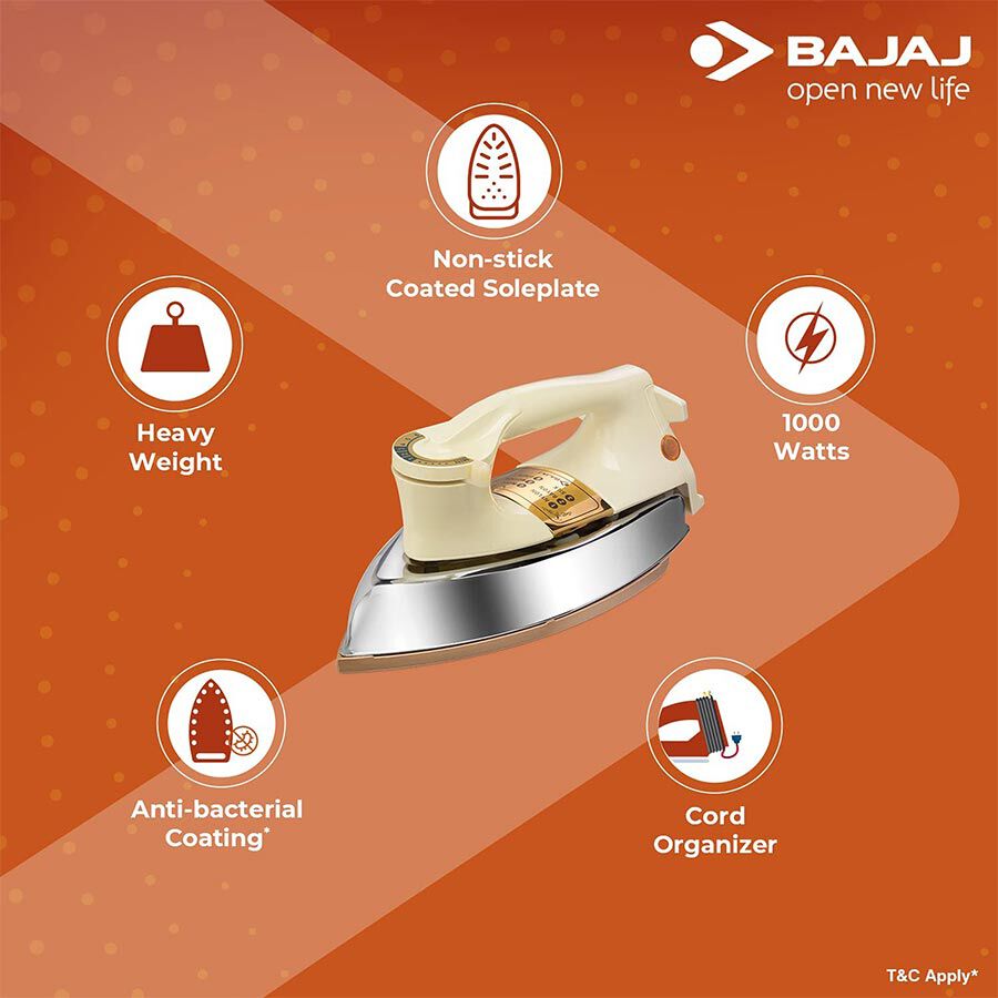 1000W Stainless Steel Dry Iron, , large image number null
