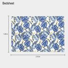 Blue and Yellow Floral Printed Single Bedsheet, , small