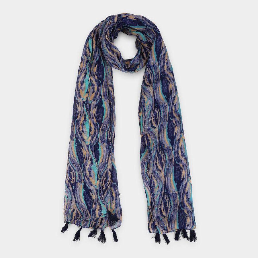 Women's Grey Nylon/Polyester Scarf, , large