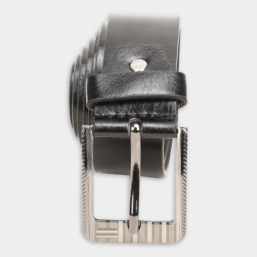 Black Tie                         Men's Black Polyurethane Formal Belt