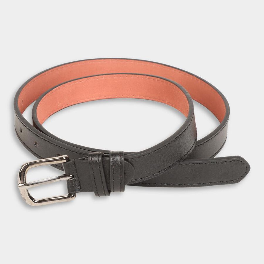 Women's Black Polyurethane Belt, , large image number null