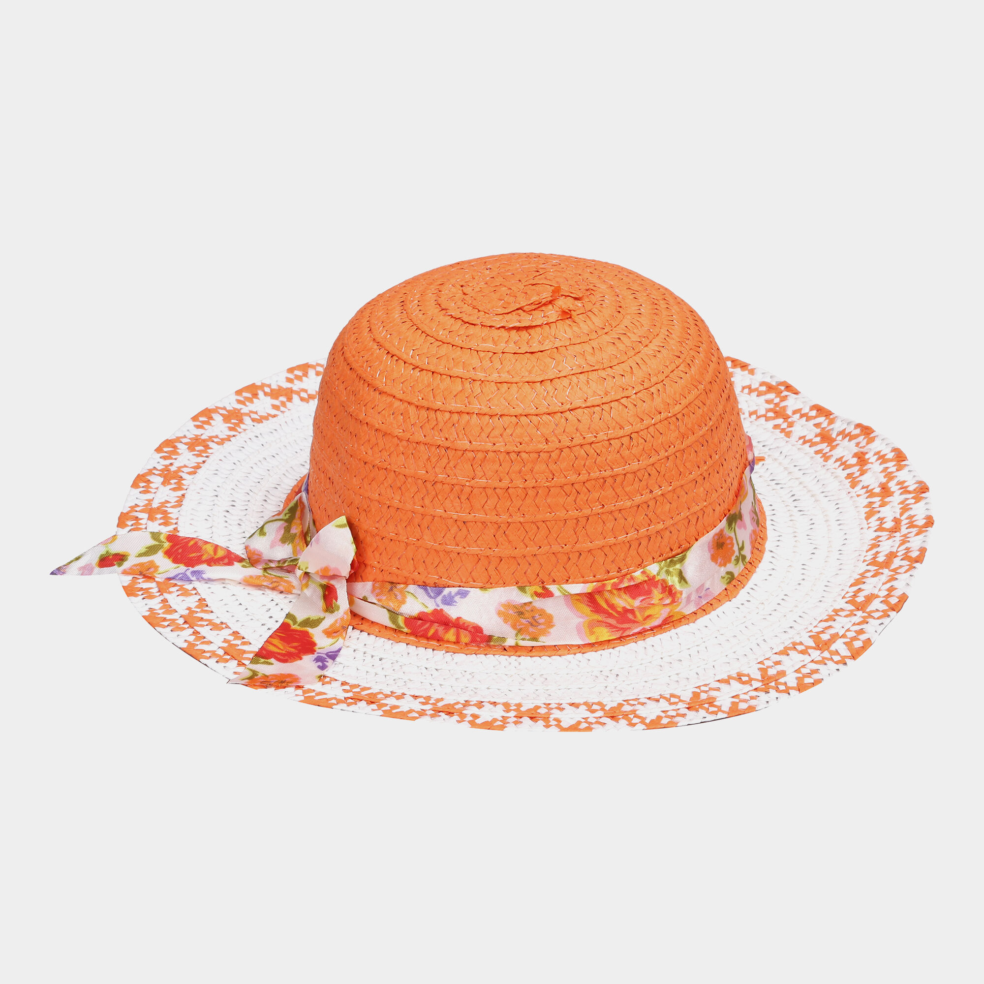 Kids Orange Straw Hat