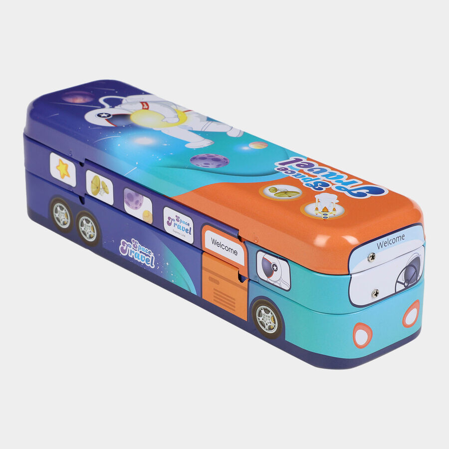 28 Pcs. Plastic Educational Pencil Box - Colour/Design May Vary, , large image number null
