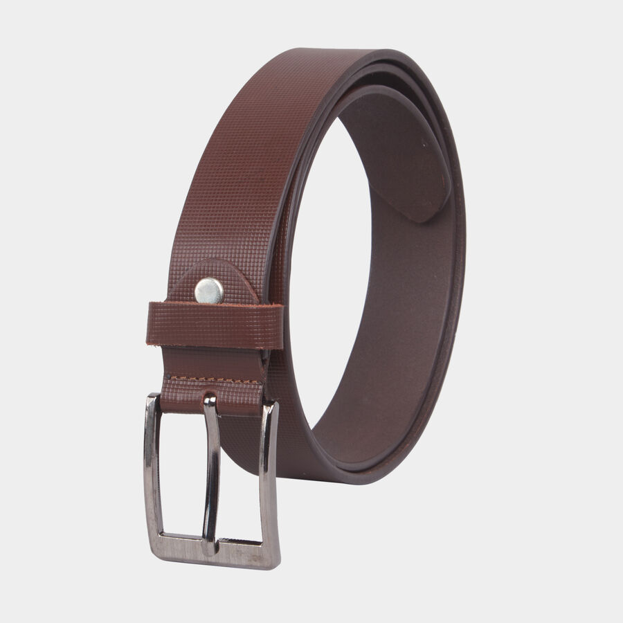 Men's Brown Leather Casual Belt, , large image number null