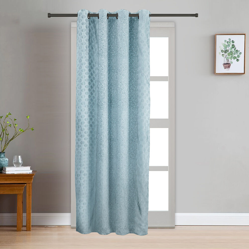 Home Beautiful                         7 ft. Light Blue Polyester Curtain