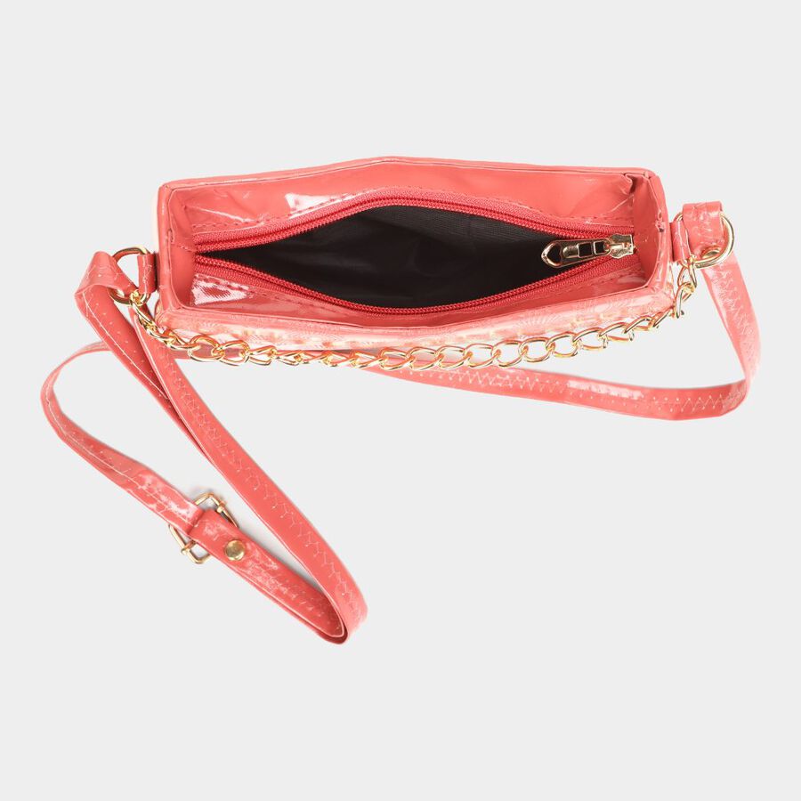 Women's Peach Polyurethane Sling Bag, , large image number null