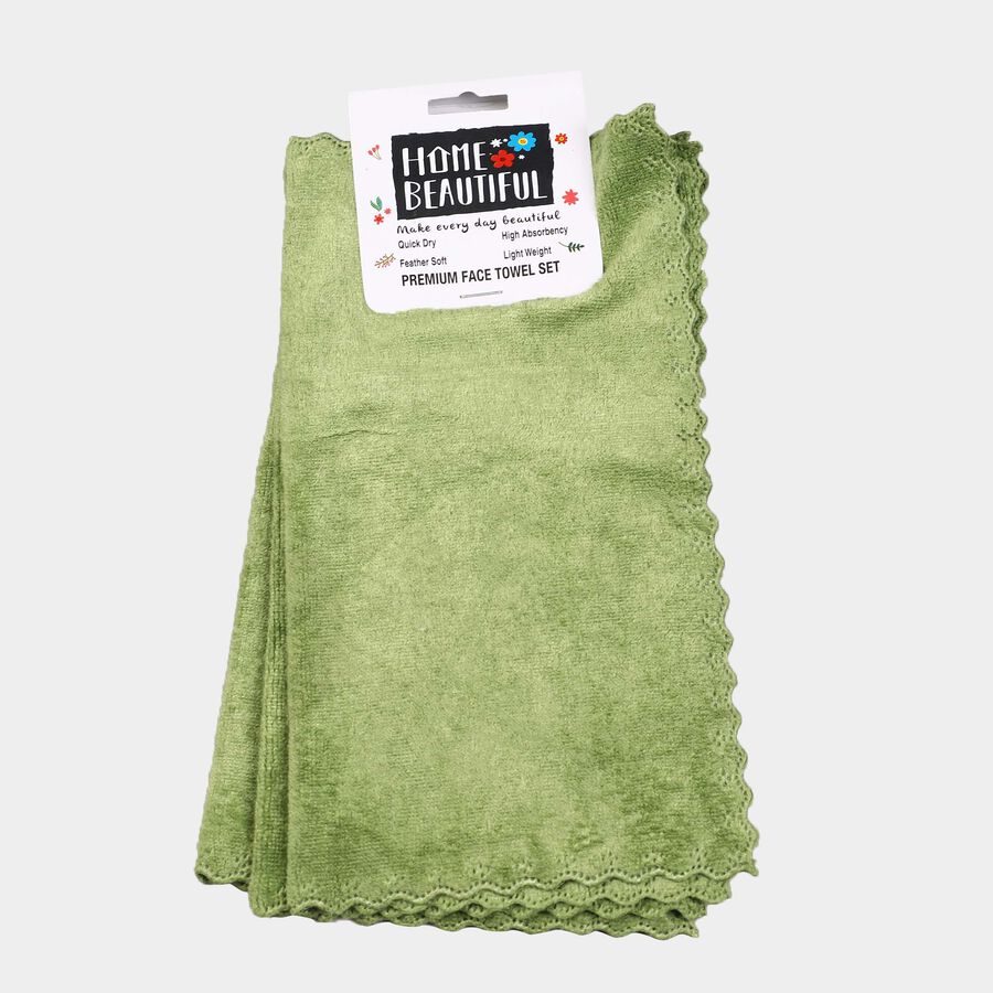 Microfiber Face Towel, Set of 3, 320 GSM, 25 X 25 cm, , large image number null