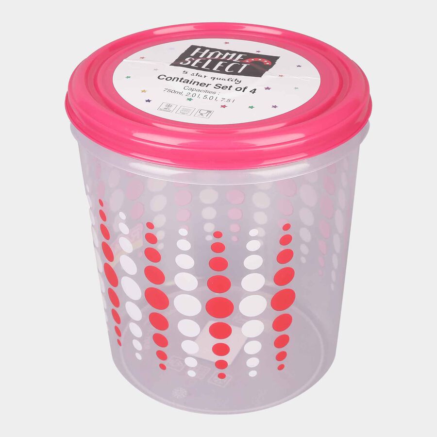 Plastic Containers Set of 4 (750 ml, 2 L, 5 L, 7.5 L)