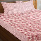 Pink Cotton Blend Double Bedsheet with Pillow Cover, , small