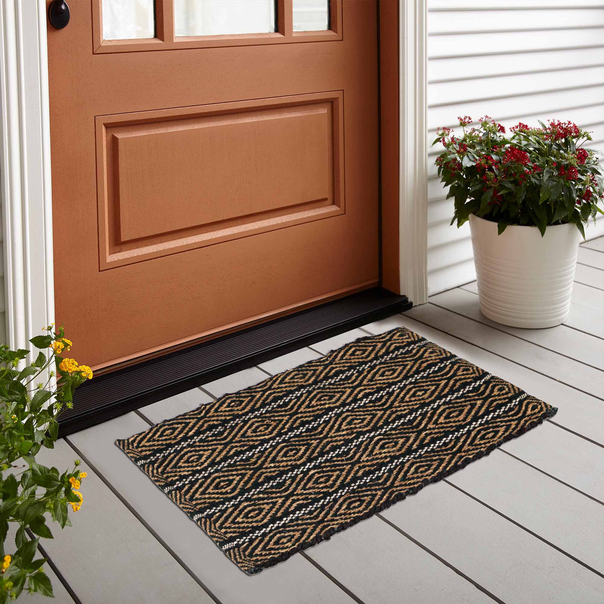 Home Beautiful                         Green Polyester Cotton Door Mat