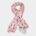 Women's White Polyester Scarf, , small image number null