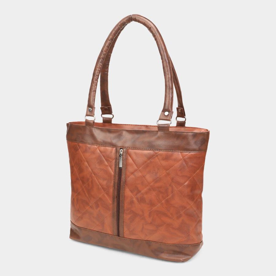 Women's Tan Polyurethane Tote Bag, , large image number null