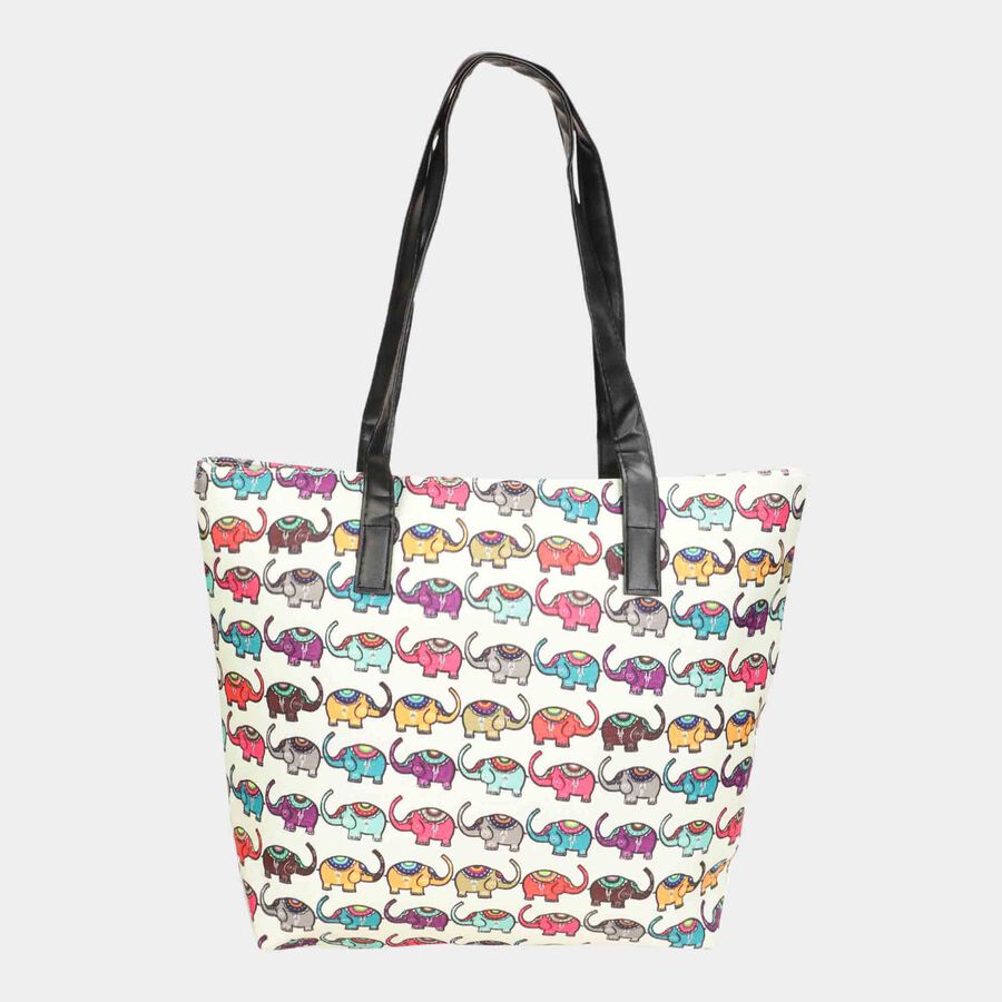 Women's off-White Polyester Tote Bag, , large image number null