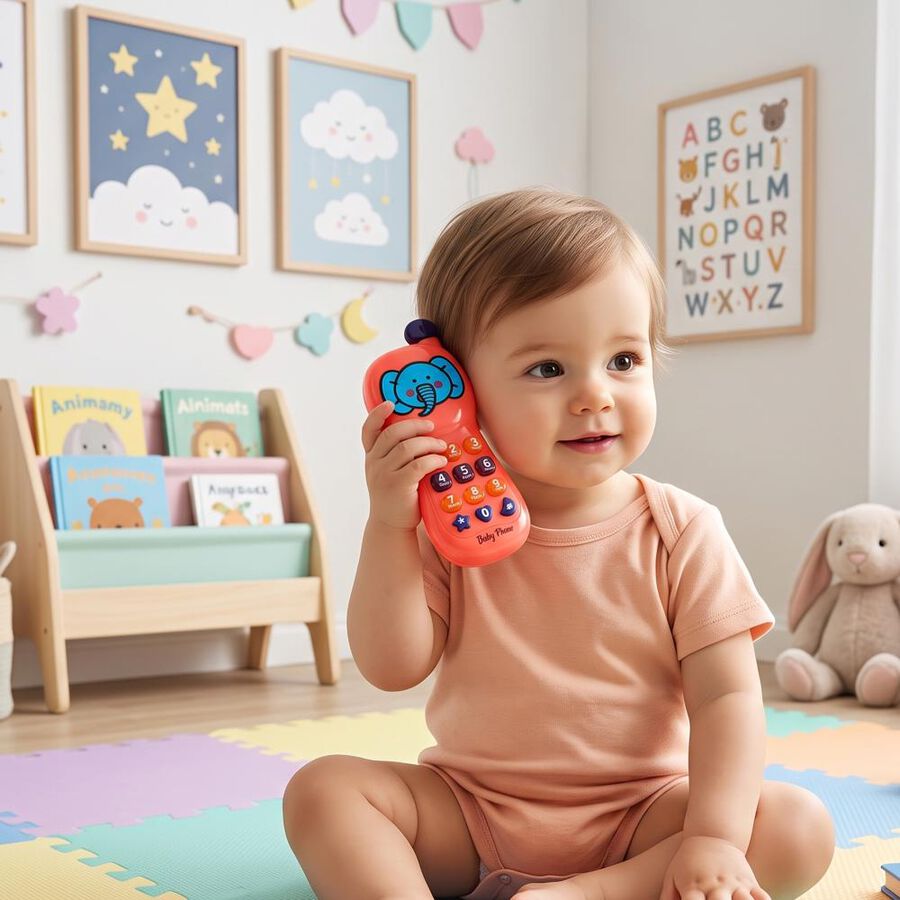 Kid's Elephant Baby Phone Musical Toy, , large