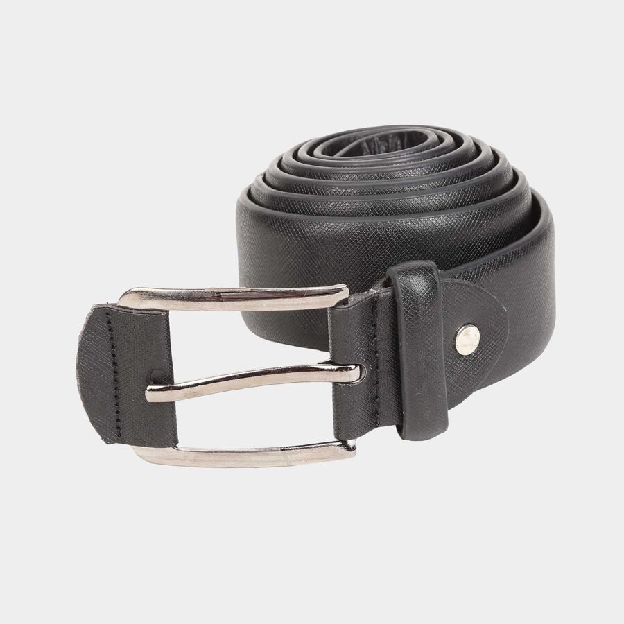 Men's Black Polyurethane Casual Belt, , large