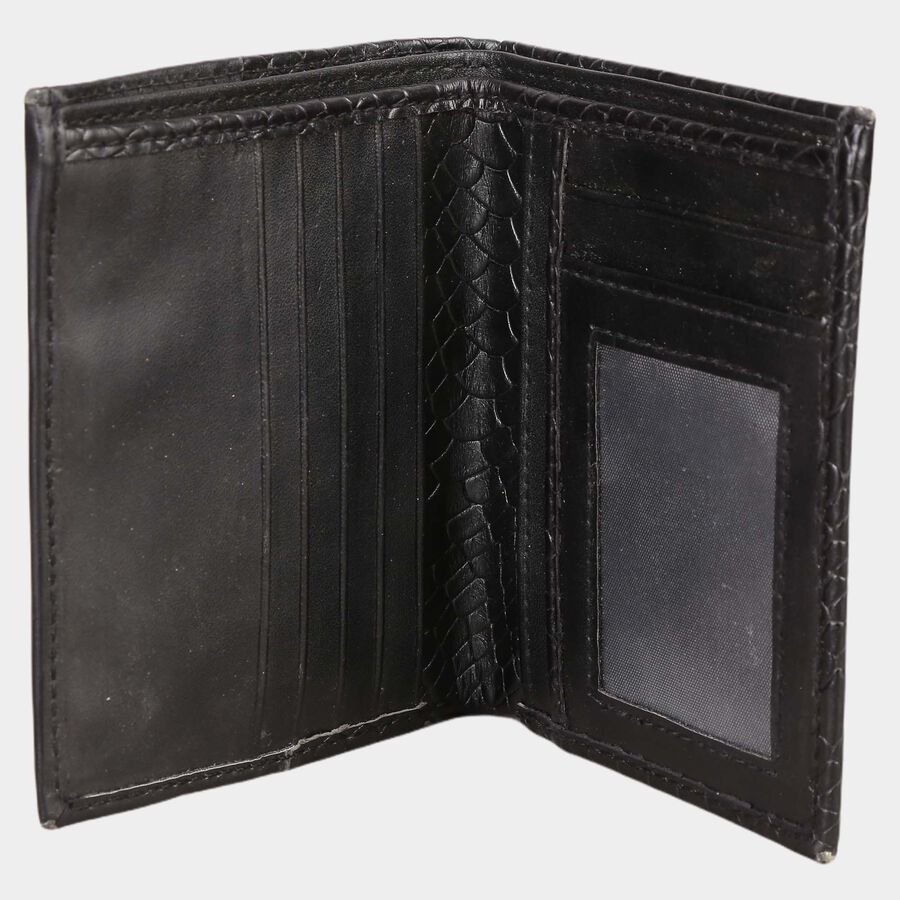 Men's Black Polyurethane Wallet, , large image number null