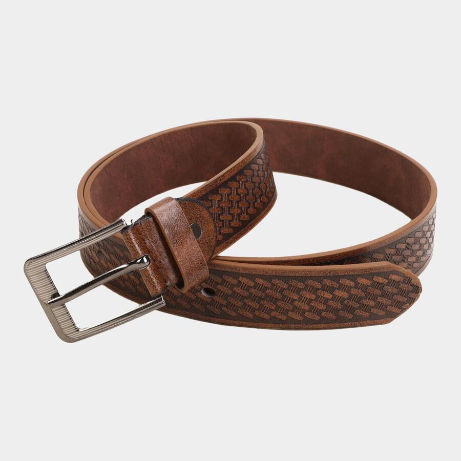 Men's Tan Polyurethane Casual Belt, , large