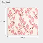 Pink Cotton Double Bedsheet With Pillow Cover, , small image number null