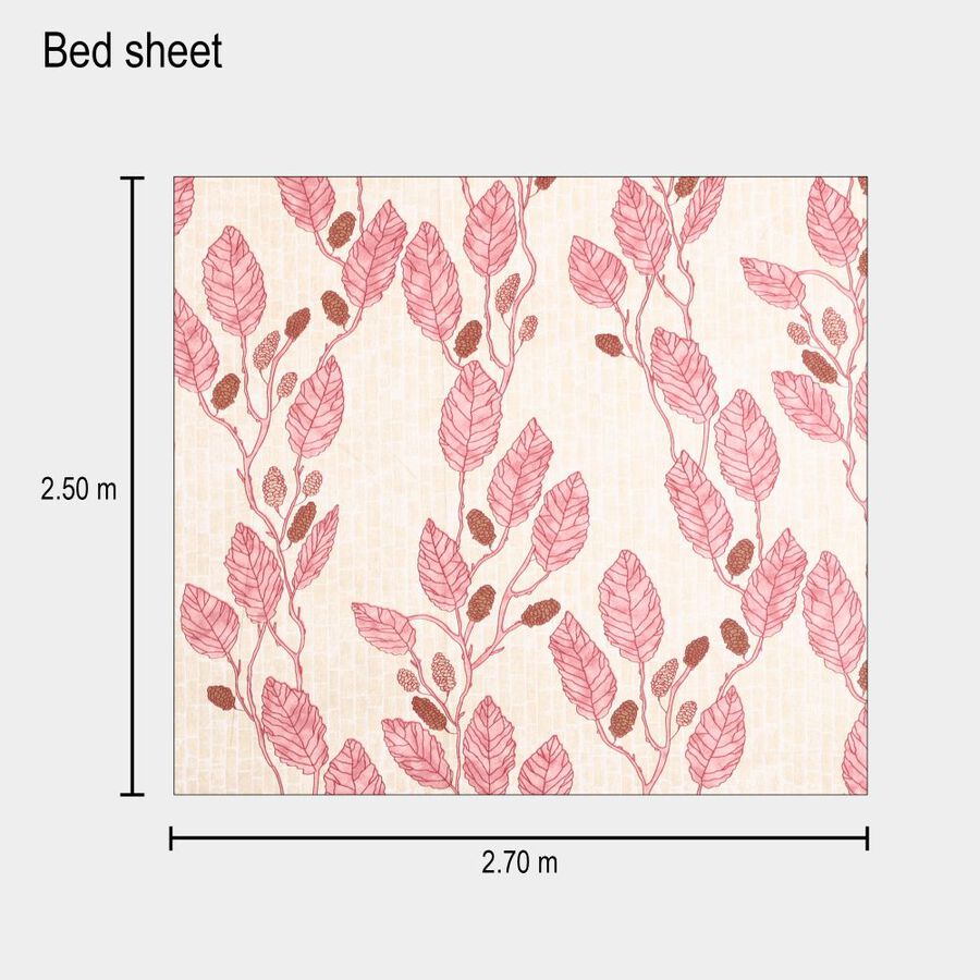 Pink Cotton Double Bedsheet With Pillow Cover, , large image number null