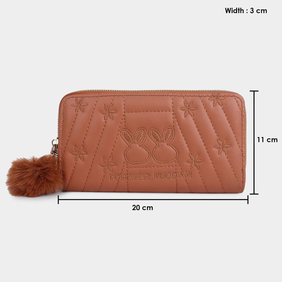 Women's Tan Polyurethane Long Wallet, , large image number null