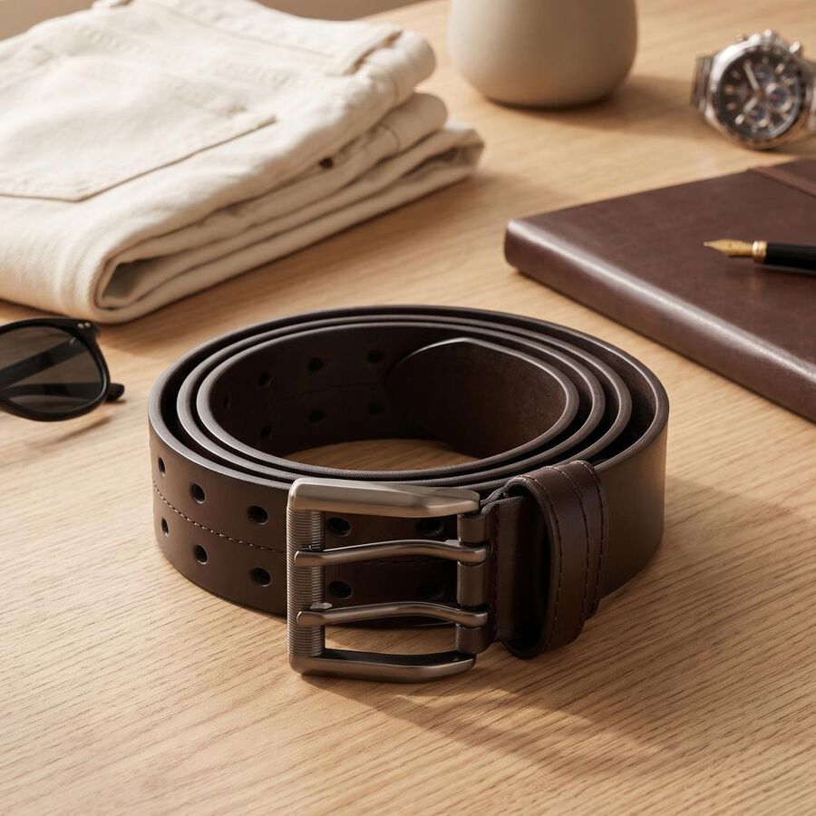 Men's Polyurethane Brown PU Belt, , large