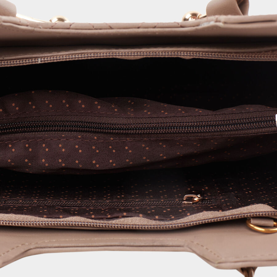 Women Quilted Beige Handbag, , large image number null