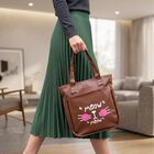 Tan PU Shopping Bag, , small