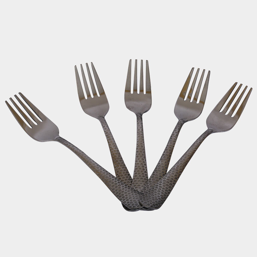 Stainless Steel Hammered Fork - 5 Pcs., , large image number null