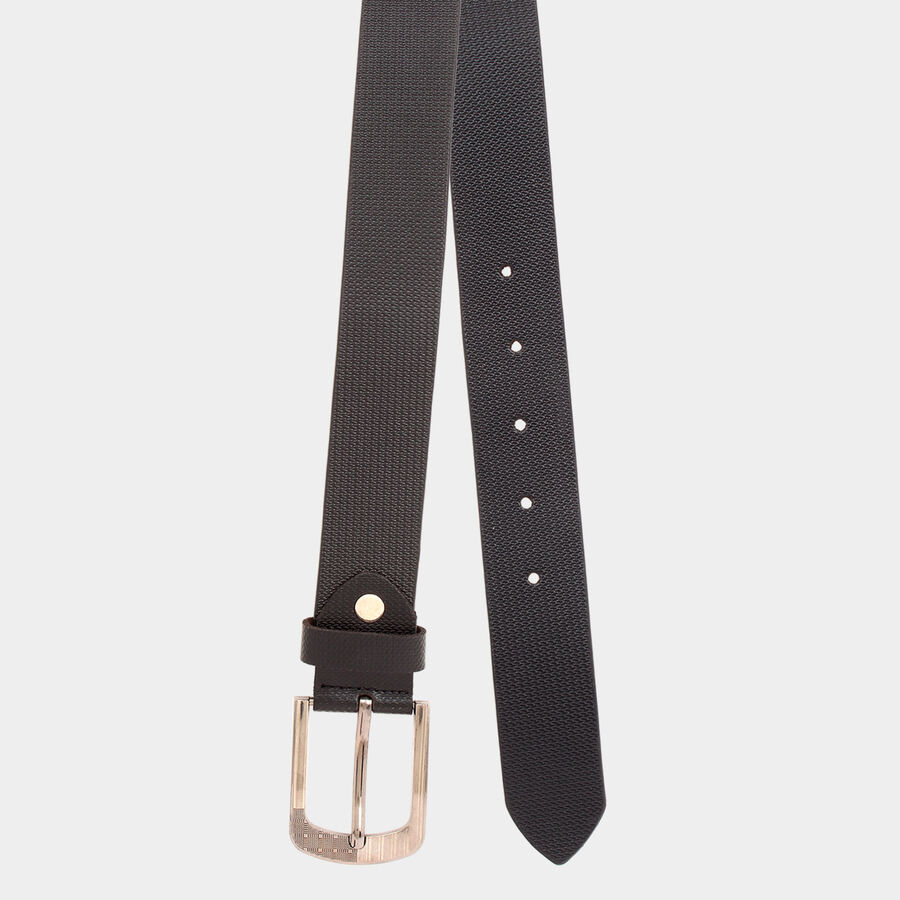 Men's Black Leather Casual Belt, , large image number null