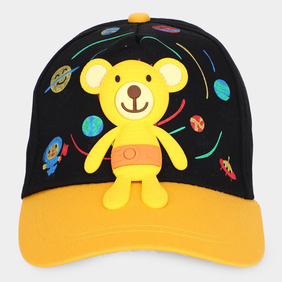 Kid's Black Fabric Cap, , large