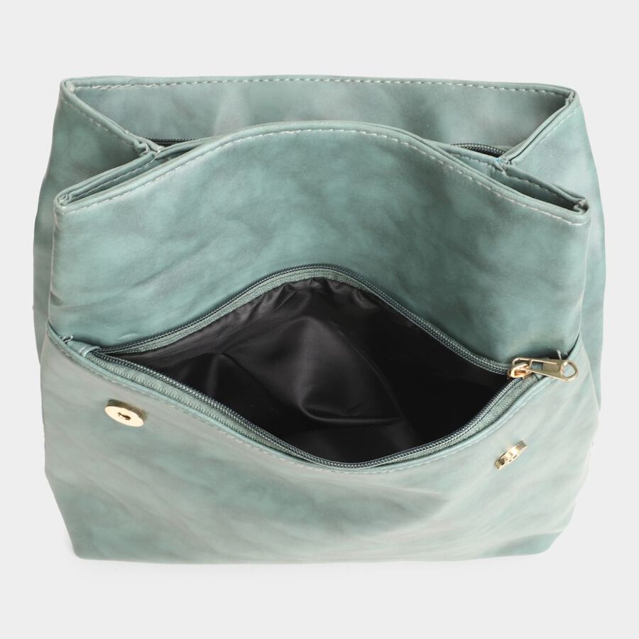 Women's Green Polyurethane Sling Bag, , large image number null