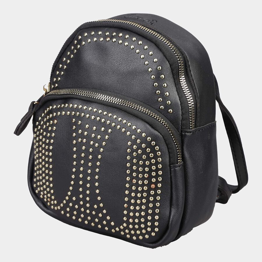 Kid's Black Polyurethane Bag, , large image number null