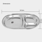 Stainless Steel Partition Oval Plate (Thali), , small image number null