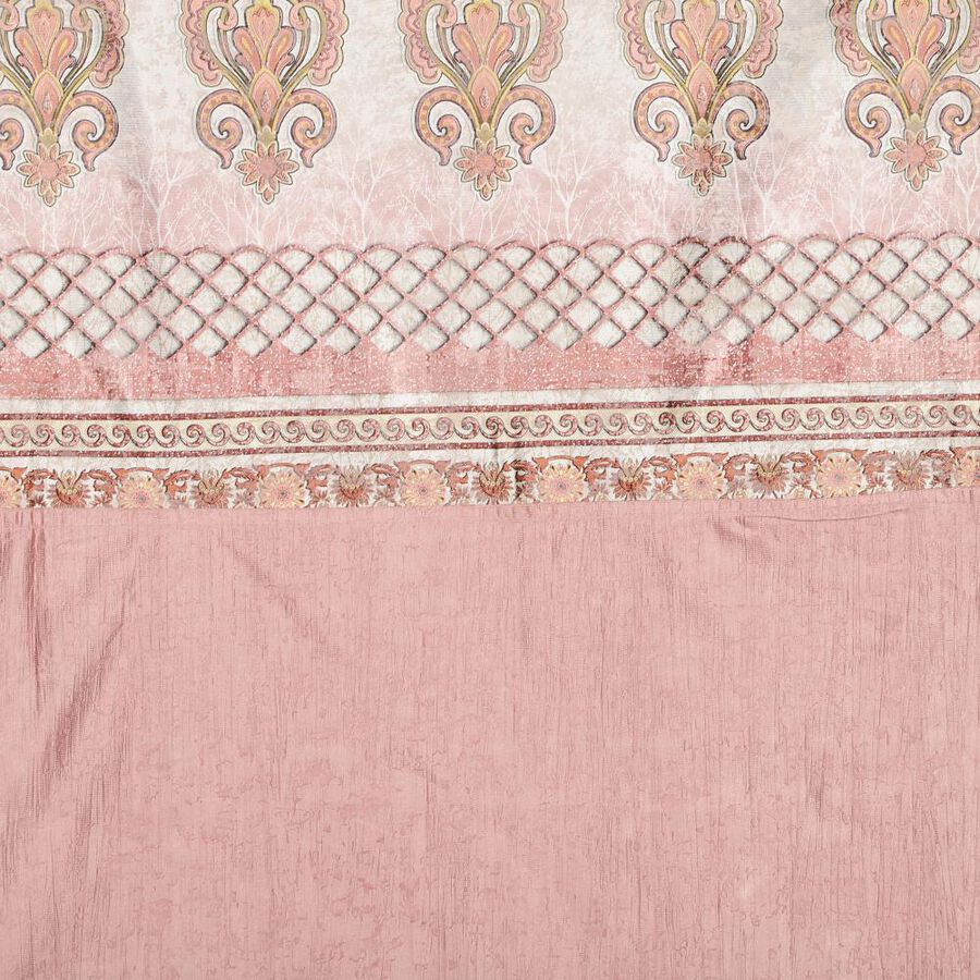 5ft. Bedroom Soft Dusty Rose Pink Jacquard Eyelet Curtains, , large image number null